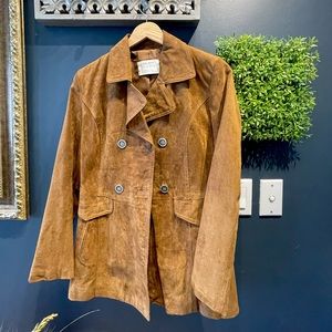 Zara Cognac Leather Fit and Flare Jacket NWOT